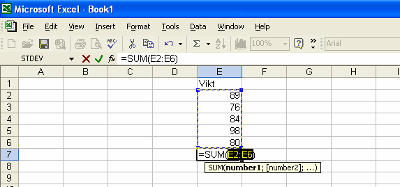 Medelvärde och standardavvikelser 3.1.