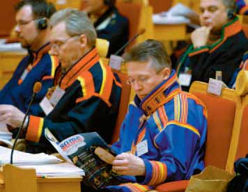 Foto: Henrik Montgomery/Pressens Bild Lars-Anders Baer på ett av Sametingets plenum. Dags att öppna upp för en ny tid I hundratals år koloniserades samernas land.