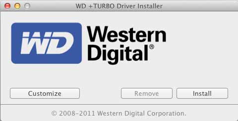 Klicka på Install (Installera) på skärmen WD +TURBO Driver Installer