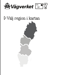 Kapitel 8 Det geografiska områdets omfattning styrs av trafikanten direkt på kartan genom en funktion för att zooma in eller ut, samt genom piltangenter.