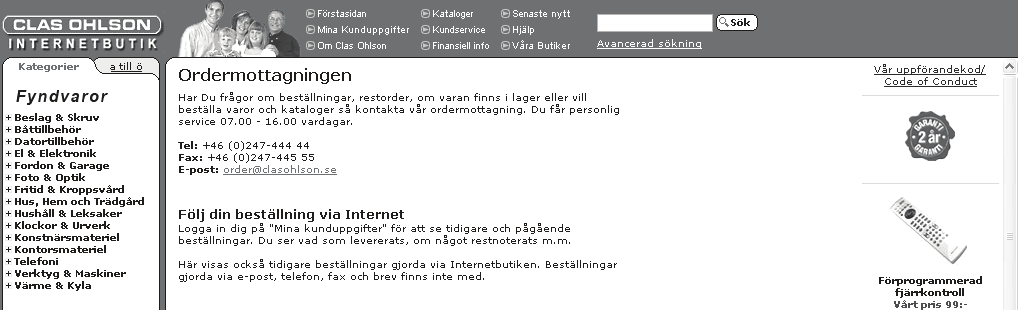 2 Steg 2: Identifiering av fokal etjänst och etjänstekomplement Ett flertal skärmdokument från Clas Ohlsons