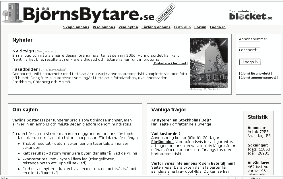 8 är Blockets länkningsetjänst till Hitta representerad av den klickbara logotypen Hitta.