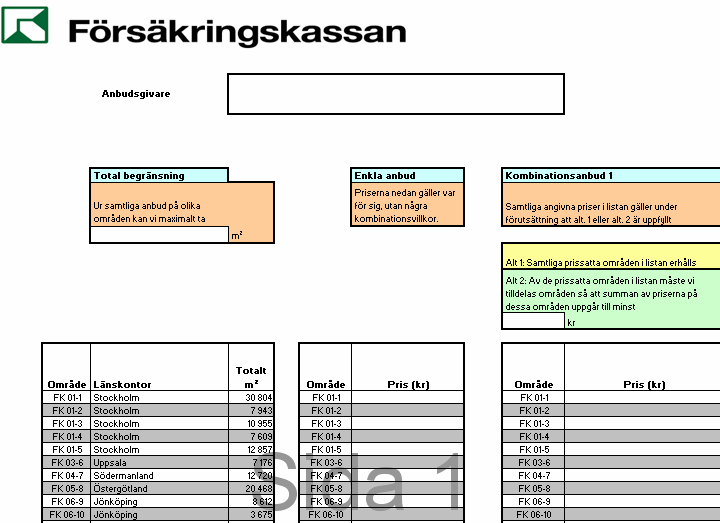 4.1.3 Internalisering i utvärdering av anbud för kostnad att hantera leverantörer Ett potentiellt problem vid en upphandling av många separata kontrakt, oberoende av om anbudsgivarna får lämna