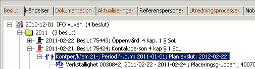 11 Byte av utförare samma beslut Om du vill lägga in en ny utförare måste du börja med att avsluta genomförandeperioden för nuvarande utförare. 1.