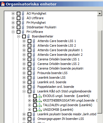 25 4. Ett organisationsträd öppnas nu: Klicka på plustecknet före Kommunen och trädet expanderar.