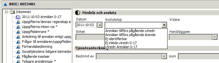 3 Aktualisering Avsluta en aktualisering När man avslutar en aktualisering väljer man Avslutstyp.