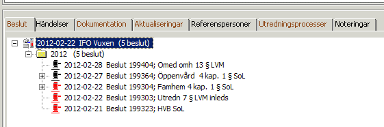 5 I Ärendebilden ser du alla beslut som har registrerats i