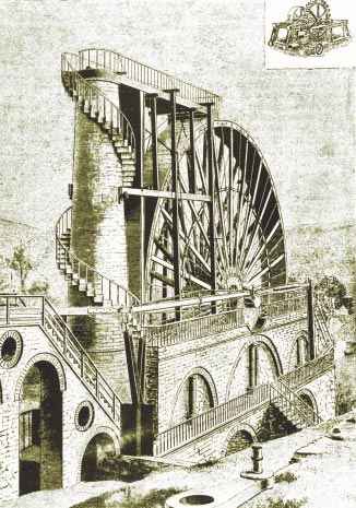 Vattenhjulstekniken förbättrades under 1800-talet. Dimensionerna blev allt större och järn började att användas som konstruktionsmaterial.