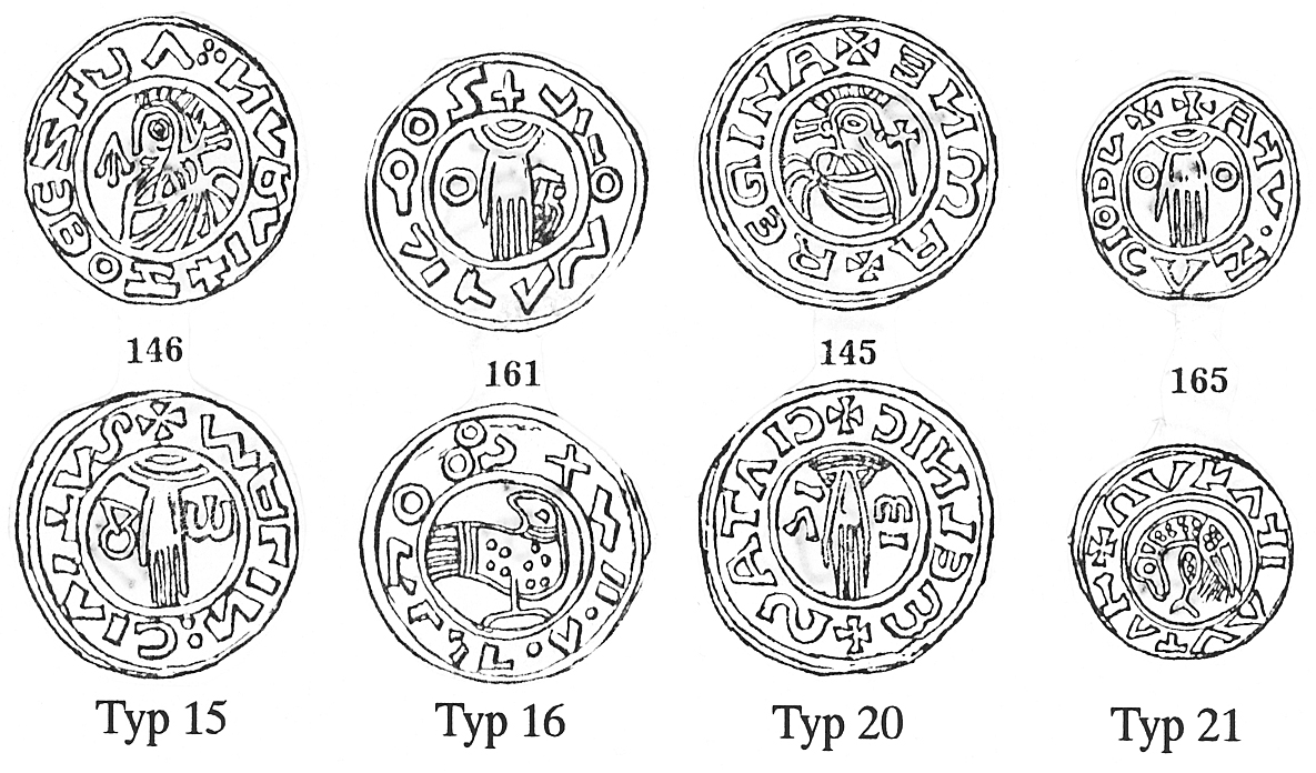 117). Sobeslavs typer präglas delvis i Malin och delvis i Melnik. TYP 15 ansikte)(hand Cach 146-157 2 ex Endast två ex. finns av den här typen. T.p.q. är 1002 och 1006 (Riddare, Go; Näs, Up).