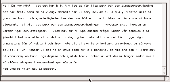 Ansvaret är skolledningens Monica Friesendorff är biträdande rektor på S:t Eriks gymnasium i Stockholm. Hon säger att det är mycket viktigt att alla blivande lärare får utbildning i sex och samlevnad.