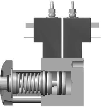 Primärluft min 4 bar max 1 bar Fjäderkraft i neutralläge 95 N Fjäderkraft vid fullt utstyrd slid Magnet 16 N 12 V DC,85 A 24 V DC,42 A Spänningstolerans ±2% Anslutningar G1/8 alt NPF 1/8-27.