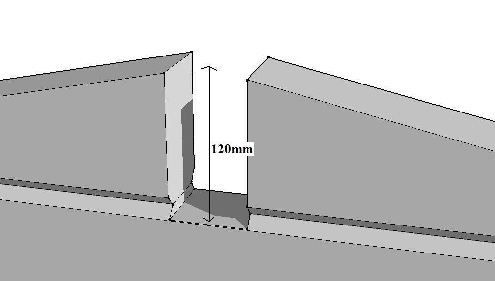 Sista plankan. För att kompensera olikheten i plankernas höjd vid montering så bör man se till att plankerna följs i höjd vid monteringen.