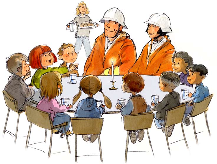 Det är en tidig morgon på förskolan Smörblomman. Barnen samlas skrattande och pratande runt det stora bordet.