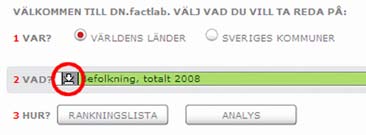 Med rullgardinsmenyn framme skriver du bara ditt sökord på tangentbordet. (Du behöver inte klicka någonstans utan bara skriv).