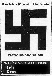 Nationalsocialistisk fronts klistermärken, se kapitel 5, referat 29, sidan 63.