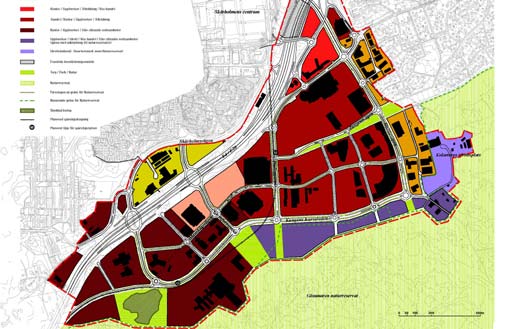 Gestaltning Byggnaderna utmed E4/E20 bör få en mer framträdande utformning för att göra reklam för den regionala stadskärnan.