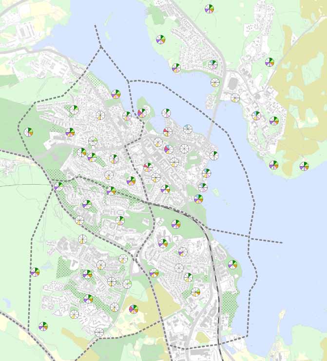 7.2.3 Bra kvalitet ett rikt utbud inom friytorna 8 karaktärer för det grundläggande behovet Den senaste forskningen har visat att människan behöver god tillgänglighet till tillräcklig stora friytor.