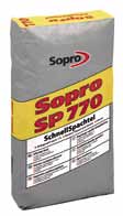 produktinfo Spackel/Bruk SOPro SP 770 SP 770 är ett grått snabbhärdande, spänningsfritt cementbaserat spackel med god fyllnadsförmåga.