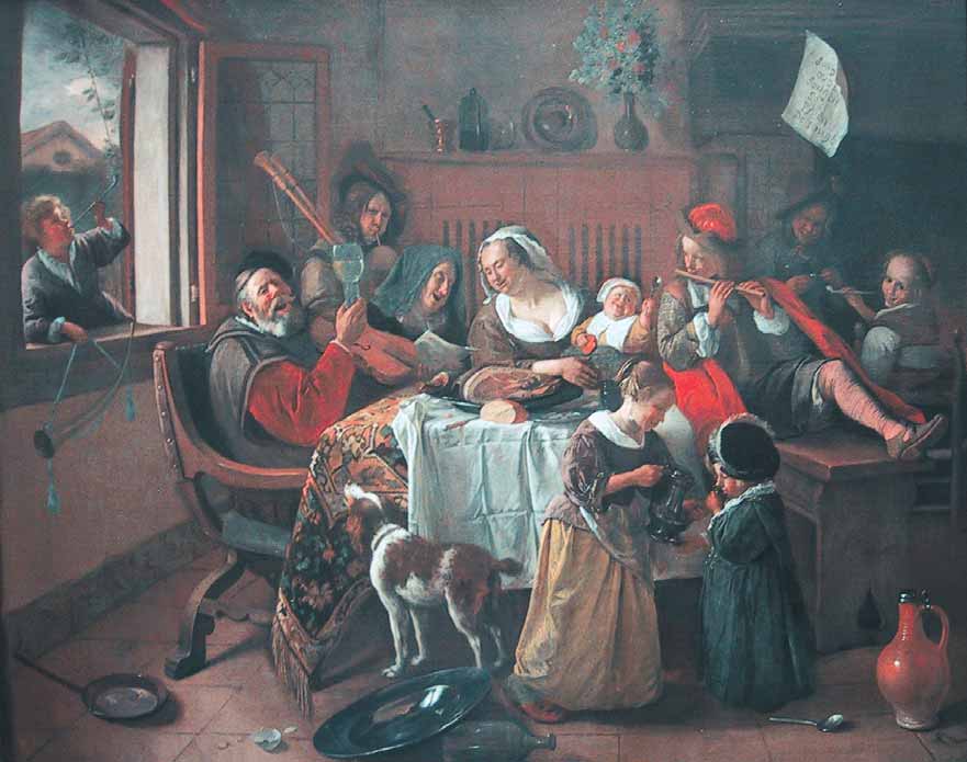 Merry family, målad av Jan Steen år 1668. Tavlan finns i Amsterdams Rijksmuseum. Foto: Satu Kivitie-Kallio. 1 657 barn hade brådskande omhändertagits under år 2005 (4).