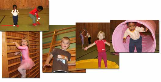 Barngympan Barngympan har varit i full gång hela hösten, med ett stort antal barn som gympar varje måndag. Här är några bilder på glada och aktiva barngympabarn!