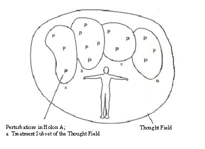 19 tankefältet. Holons står i relation till hur behandlingens sekvenser bör utföras (Diepold et al, 2004). Diepold et al redovisar en modell som illustrerar tankefält, perturbations och holons: Fig.