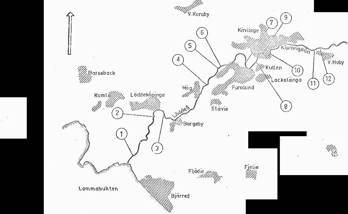 Av tabe 6-4 fromgår BS-värdenas minimum och maximum vid Vomb sjöns utopp {station 8) 1 uppströms Örtofta sockerbruk {station 5) samt vid Högs möa (station 2) under 1958-1968.