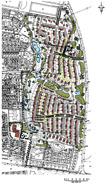 5. Plats för stadens vatten 43 Österängsprojektet, Kristianstad I miljonprogramområdet Österäng har LOD genomförts över en markyta omfattande cirka 80 000 m 2.