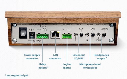 tolv programmerbara knapparna kan NetMic även fungera som styrsystem till ett NetSpeaker via mjukvaran installerad centraldatorn.