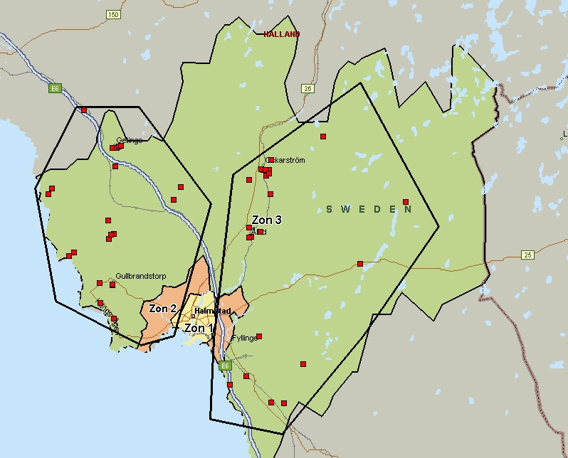 30 Mängden gods är betydligt större i Zon Öster, men av geografiska och körtidsmässiga skäl vi väljer trots det att utgå från denna indelning som ett exempel på hur det kan se ut. 8.3.2 Data för den nya zonindelningen Antalet leveranser var i vecka 1 83 st i zon Väster och 146 st i zon Öster.