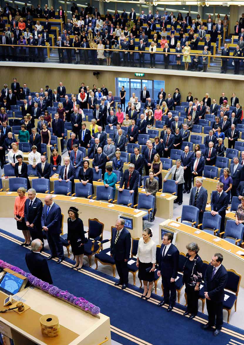 Sveriges riksdag 11 Ceremonin vid riksmötets öppnande.