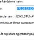 120 Användarnamn: ditt AD-konto eskilstuna\användarnamnn Klickaa på Anslut Eventuellt kommer en varningsruta upp fjärrdatorns identitet kan inte