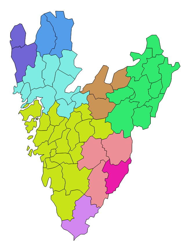 En arbetsmarknadsrelaterad indelning Diskussionerna om regional tillväxtpolitik utgår idag från funktionella arbetsmarknader, så kallade FA-regioner 7.