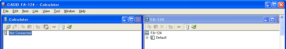 3. Dataöverföring mellan en dator och serien fx-9860g/fx-9750gii/fx-7400gii Knappar och ikoner i verktygsfältet I verktygsfältet i FA-124 finns följande knappar och ikoner: Skapar en anslutning