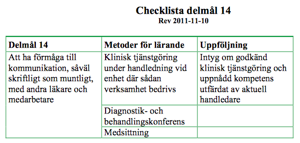 1. Behärska området och/eller förmåga att självständigt kunna handlägga 2. Ha kunskap om området och/eller förmågan att bedöma 3.