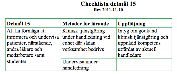 1. Behärska området och/eller förmåga att självständigt kunna handlägga 2. Ha kunskap om området och/eller förmågan att bedöma 3.