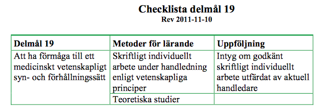 1. Behärska området och/eller förmåga att självständigt kunna handlägga 2. Ha kunskap om området och/eller förmågan att bedöma 3.