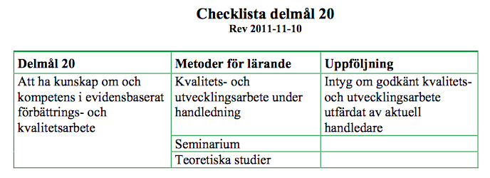 1. Behärska området och/eller förmåga att självständigt kunna handlägga 2. Ha kunskap om området och/eller förmågan att bedöma 3.