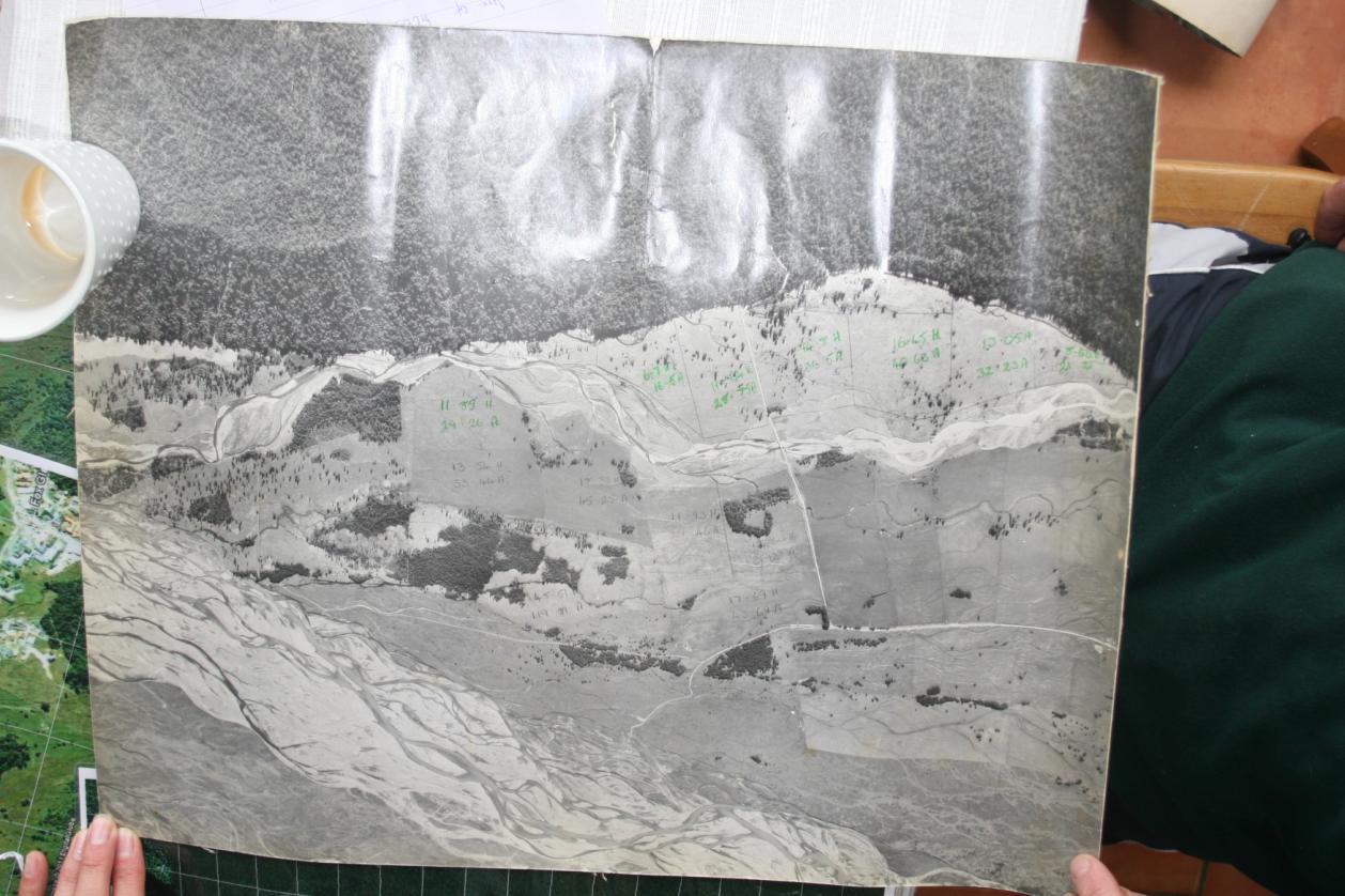 Flygbild över Fox och Cook River från 1965. Källa: J.S.