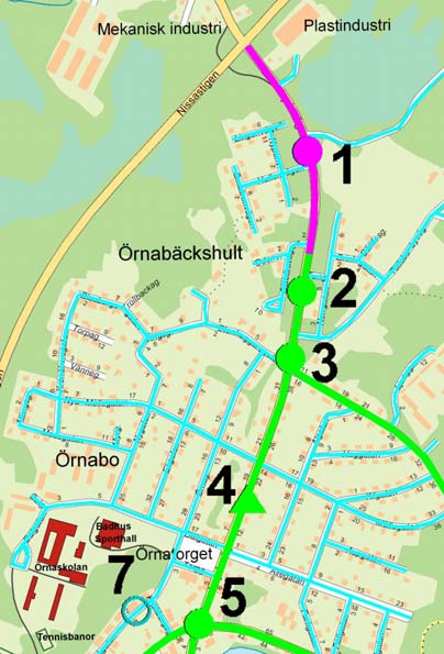 Miljö Hylte, Landerydsvägen, 50->40 (& 70->70) Körprofilen på Landerydsvägen har studerats för att kunna uppskatta hur sänkningen av den skyltade hastigheten från 50 km/tim till 40 km/tim påverkat