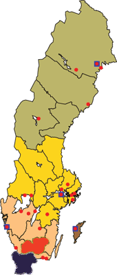 hamnstad, som har bra förbindelser och närhet till både Öresundsbron och Danmark. Det finns även färjeförbindelser med Tyskland (Sveriges länsstyrelser, Länskartor).