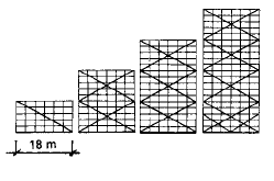 Vid sådana tillfällen är det viktigt att överföra krafterna till förankringarna exempelvis med diagonalsträvningar.