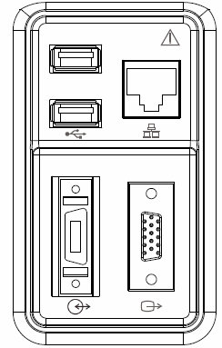 USB-anslutningar Anslutning av en USB-disk för överföring av data eller konfiguration. 5.