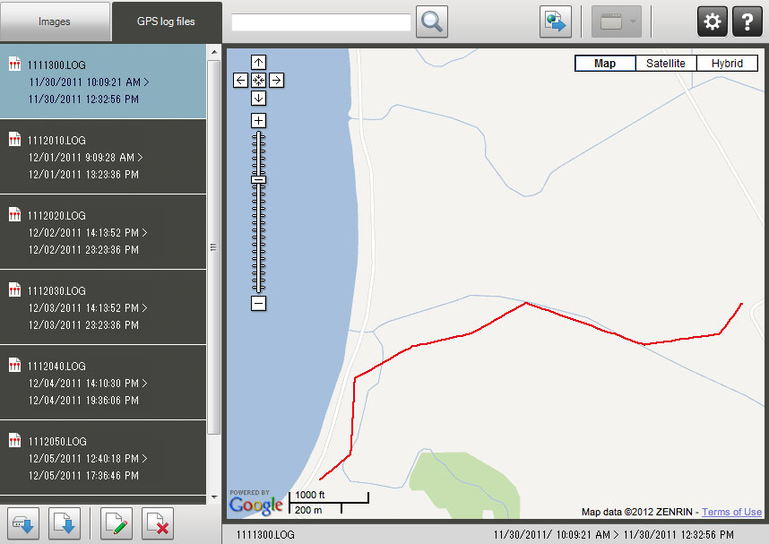 Hantera GPS-loggar 6 Listar GPS-loggfiler. Importera GPS-loggfiler från en kamera eller ett minneskort. Lägg till en GPS-loggfil. 4 Ändra information om tidsskillnad i GPS-logg.