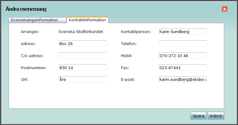 Anmärkning: Fri text som visas under evenemangsinformationen i tävlingskalendern. Används för upplysningar som inte anges på annan plats.