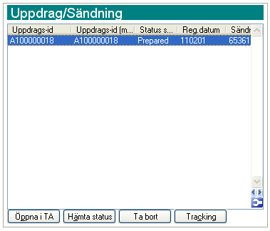 NYTT UPPDRAG Används för att från rutin 8013Order/Projektcentralen skapa ett helt nytt uppdrag. Se vidare beskrivn ing under Transportdata-dialogen tidigare i denna F1-hjälp.