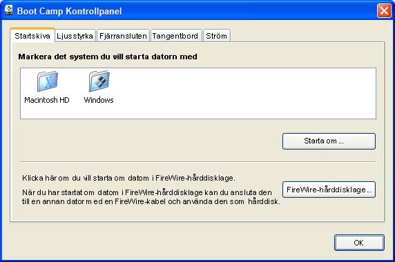 Så här anger du förvalt operativsystem i Windows: 1 I Windows klickar du på systemfältsobjektet Boot Camp och väljer sedan Boot Campkontrollpanelen. Obs!