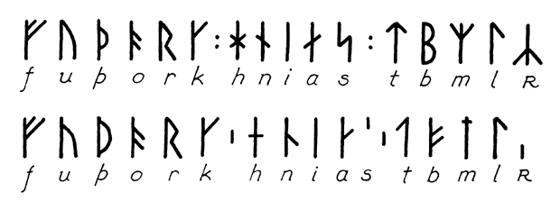 m a g n u s k ä l l s t r ö m 185 fig. 1. Schematisk framställning av de båda huvudvarianterna av den yngre runraden: långkvistrunorna (överst) och kortkvistrunorna (nederst).