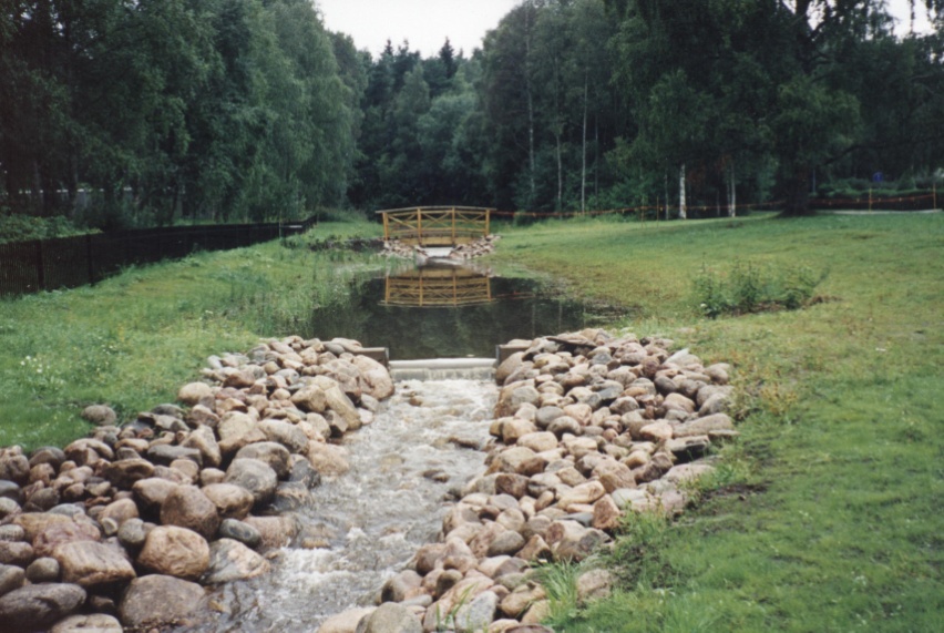 synliggjorts i ett öppet avvattningsstråk.