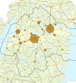 5 Östergötlands förutsättningar Östergötlands förutsättningar är ganska goda när det gäller geografin och möjligheterna till en bra grundstruktur för transportinfrastrukturen.