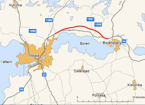 A1 Rv 34 Borensberg Ervasteby 1. Beskrivning av åtgärder Nuläge och brister: Rv 34 sträcker sig från Ålem (vid E22) via Linköping (vid E4) till Motala.